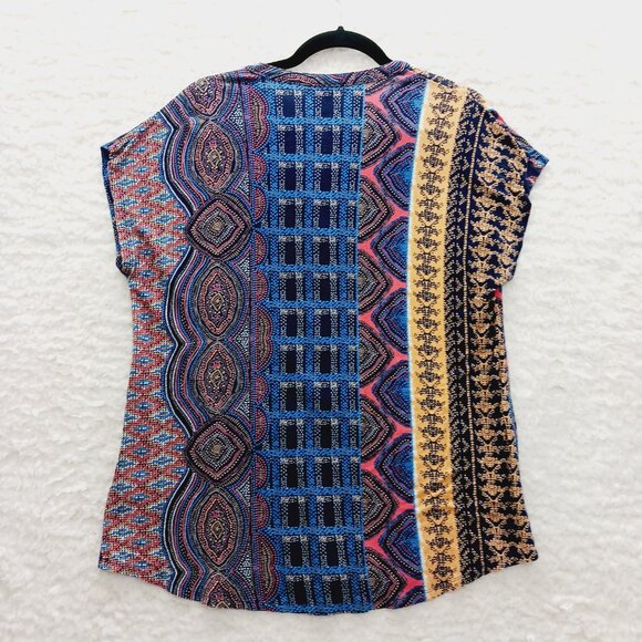T-Shirt Size L Boho Global Bazaar Whimsycore Resort Chic Boho Bold Edgy Vacation - Picture 2 of 13
